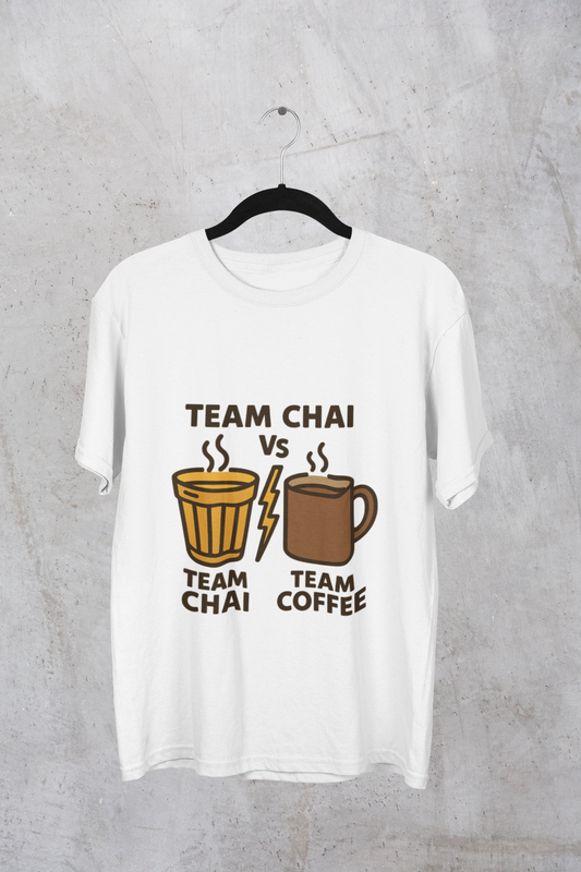 Funky Fox Team Chai vs Team Coffee T-Shirt – Caffeine Lovers Edition