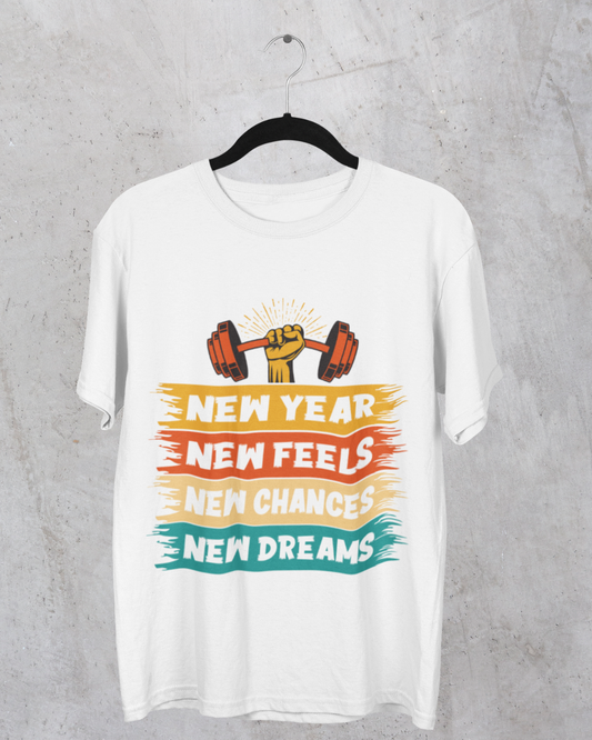 Funky Fox New Year, New Feels Gym T-Shirt – Motivation in Motion