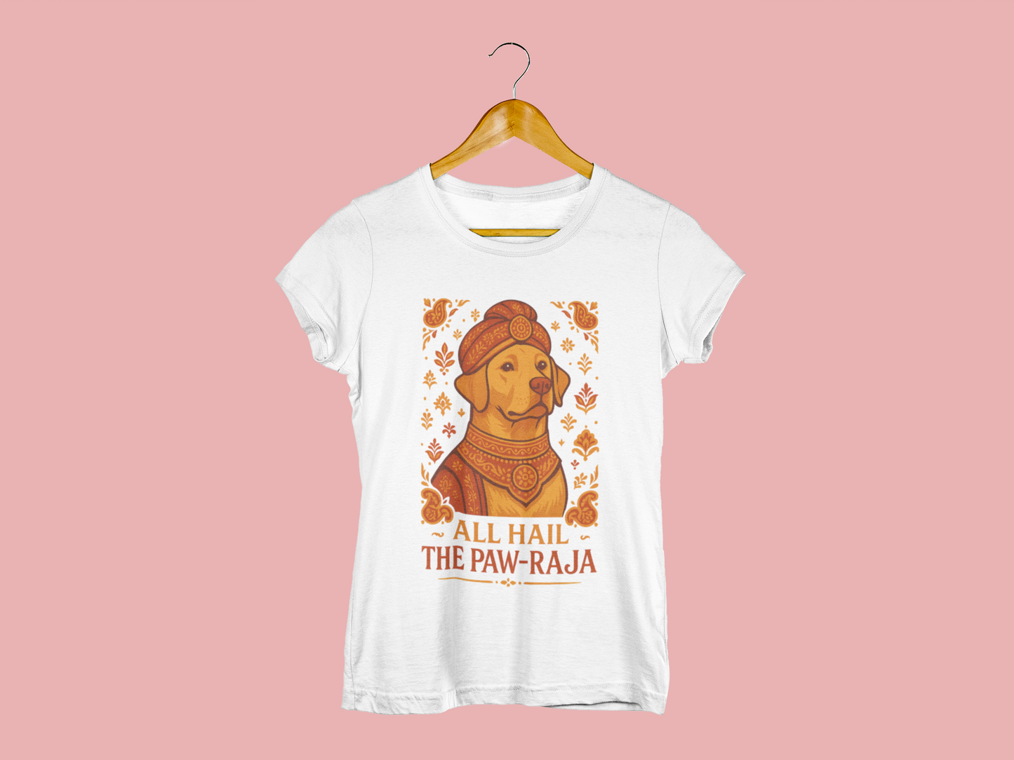Funky Fox All Hail the Paw Raja T-Shirt – Royal Vibes for Dog Lovers