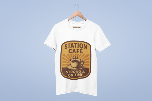 Funky Fox Station Café Strong & On Time Chai T-Shirt – Desi Tea Lovers Edition