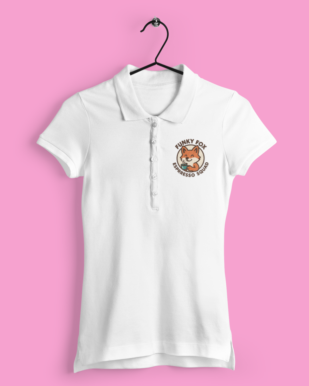 Funky Fox Funky Sox Expresso Sqaro Polo T-Shirt – Classy Cat Vibes