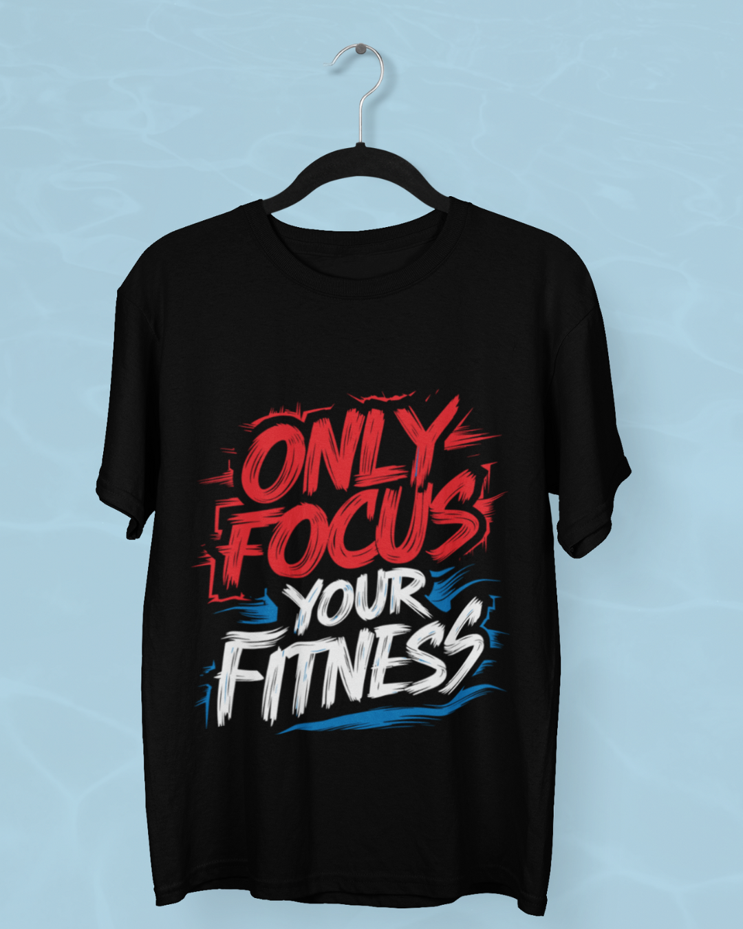 Funky Fox Only Focus Your Fitness Gym T-Shirt – No Excuses Workout Tee