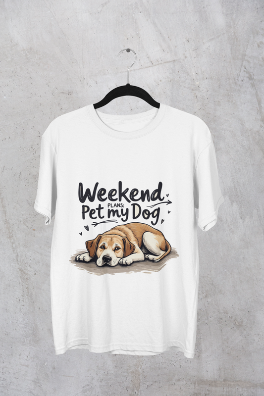 Funky Fox Weekend Please Pet My Dog T-Shirt – Chill Vibes Dog Lover Tee