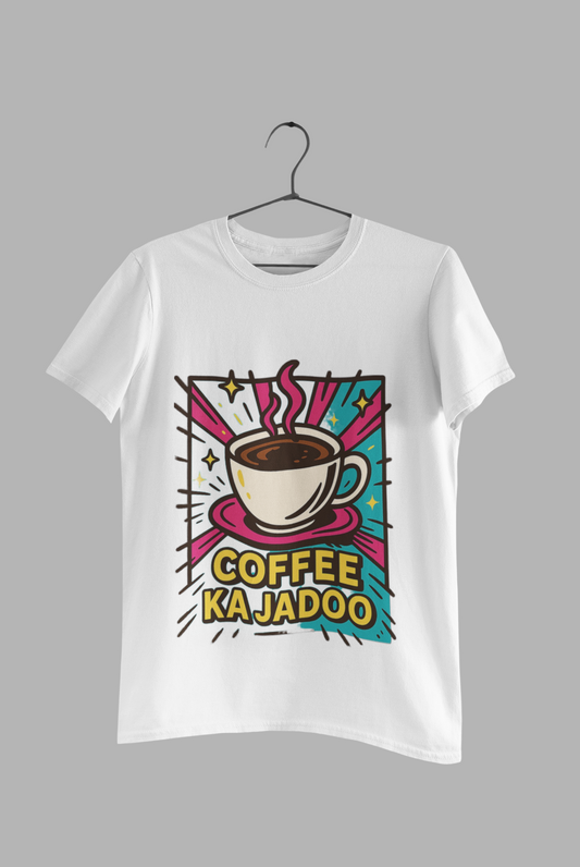 Funky Fox Coffee Ka Jadooo T-Shirt – Desi Style, Caffeine Vibes