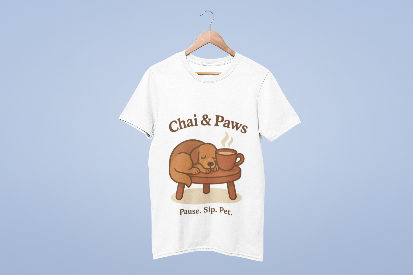 Funky Fox Chai & Paws T-Shirt – Pause. Sip. Pet.