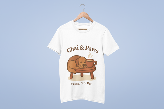 Funky Fox Chai & Paws T-Shirt – Pause. Sip. Pet.