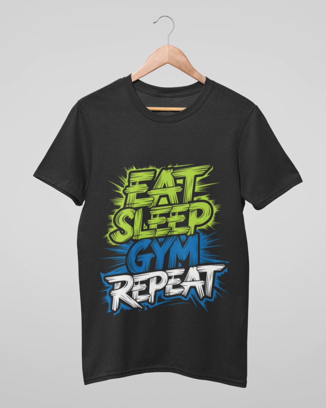 Funky Fox Eat. Sleep. Gym. Repeat. T-Shirt – Lift. Grind. Conquer.